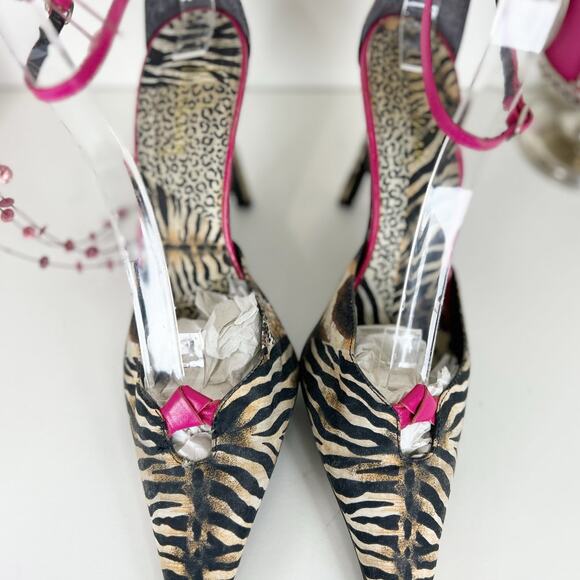 Luichiny Animal Print Pointed Toe Ankle Strap High Stiletto Heels Pumps Size 8.5 - Picture 9 of 15